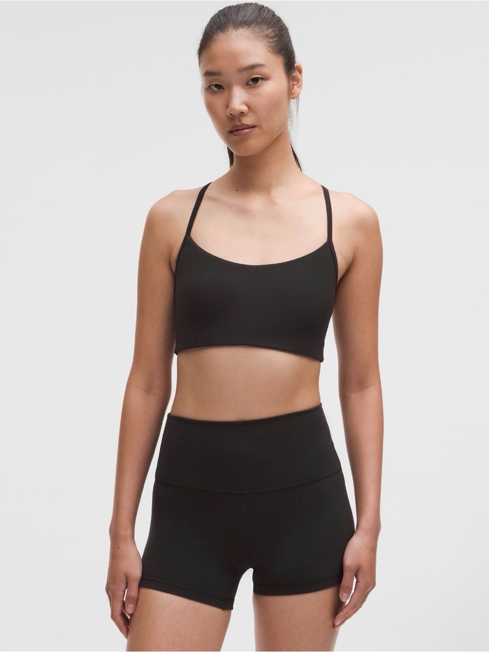 lululemon Flow Y Bra A/B Cup Evolve Black New with Tags